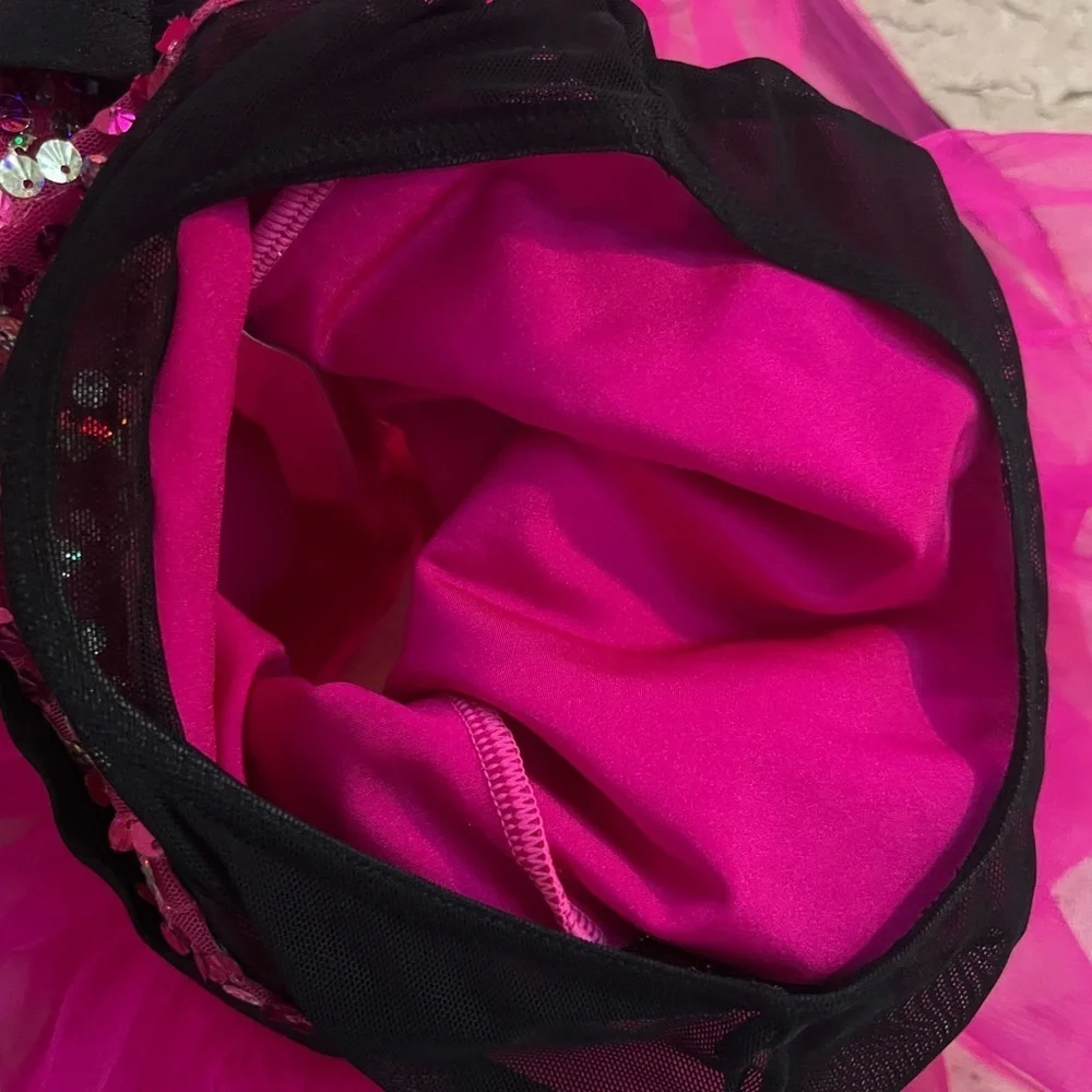 Weissman Hot Pink Tutu with Sequins Bodice Size XSC (4-5)